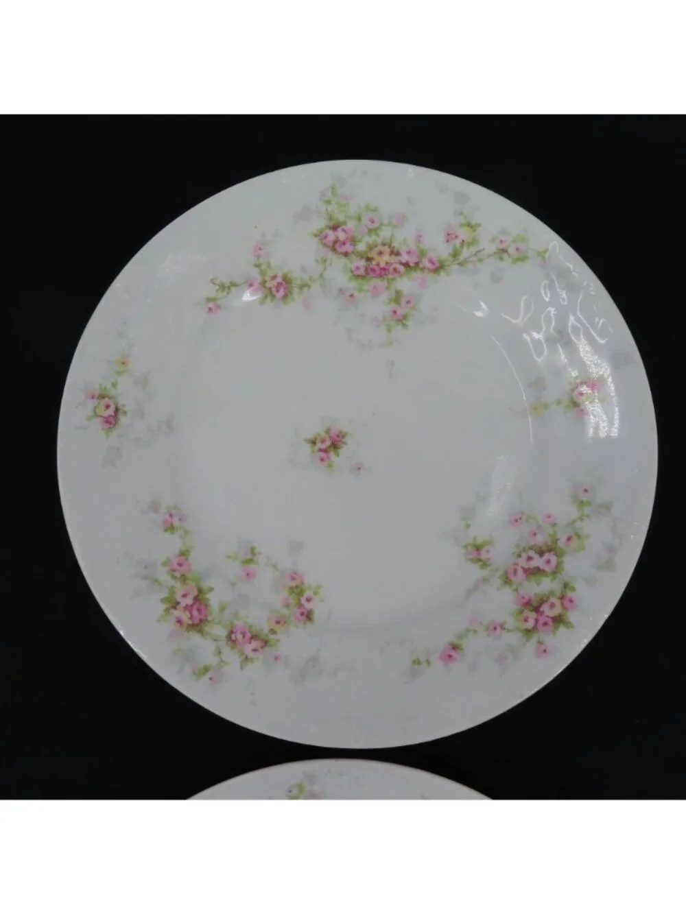 Theodore Haviland Limoges Set of 2 Plates 8.5in Rose Flower Floral Swag VTG